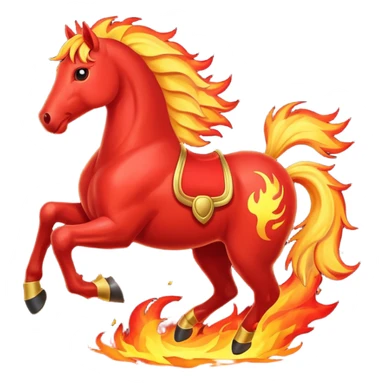 red fire horse emojis sticker