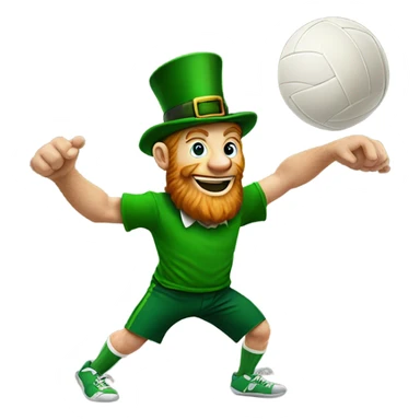 Leprechaun bumping a volleyball  sticker