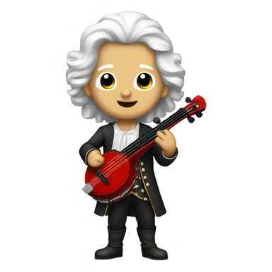 Vivaldi standing Baroque Red old chibi banjo sticker