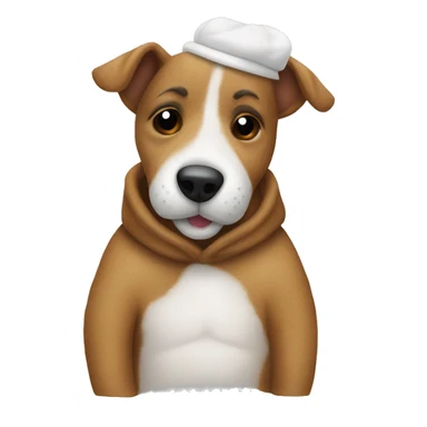 a jack russel in a teddy bear costume sticker