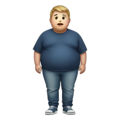 obese kid sticker