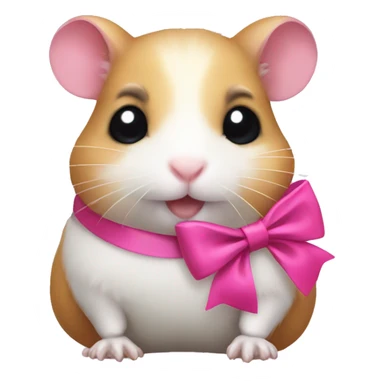Hamster with pink bow sticker