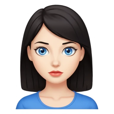 Sassy dark hair woman with blue eyes sticker