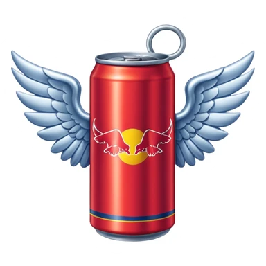 a red bull can with wings sticker