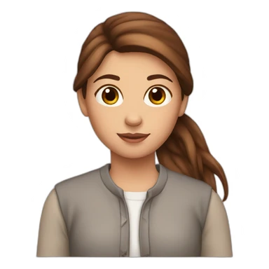 A brown hair girl with a horse sticker