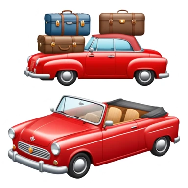 Road trip car packed with luggage and camping gear sticker