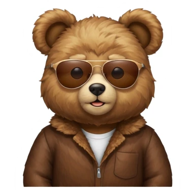 Teddy bear with sunglasses on sticker