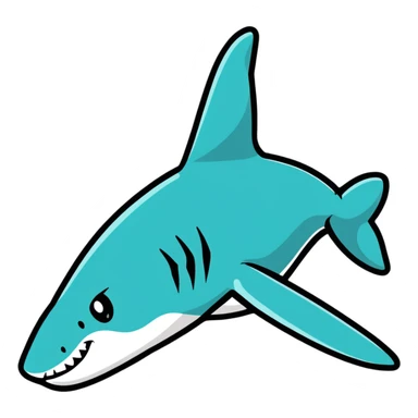 shark fin poking out above water sticker