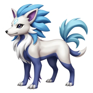 Suicune-Lycanroc-Absol-Fakémon-hybrid-creature (full body)  sticker