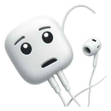 wired earphones rolled sticker