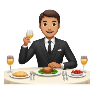 man hosting a dinner party at home sticker