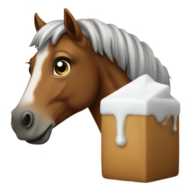Horse sniffing sugar sticker