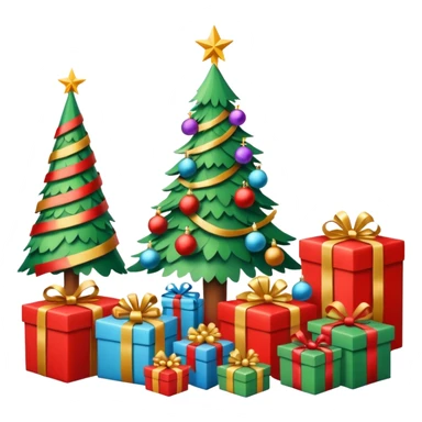 create a realistic room with a lot of  christmas chaos sticker