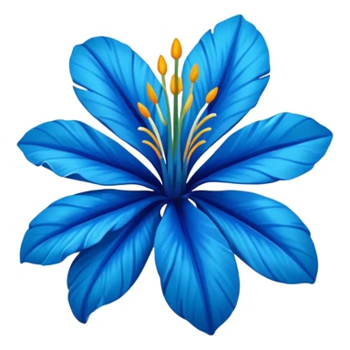 Blue tropical flower sticker