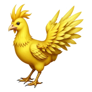 A classic yellow chocobo bird from Final Fantasy, large bird with small wings and long legs sticker