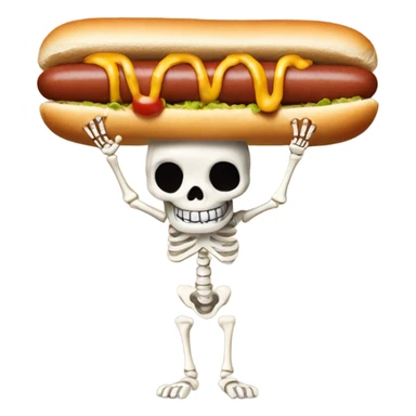 Skeleton hot dog sticker