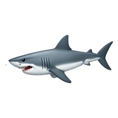 A Shark holding the letter L sticker