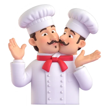 chef making a 'chef's kiss' gesture, expressive, clear, suitable for emoji sticker