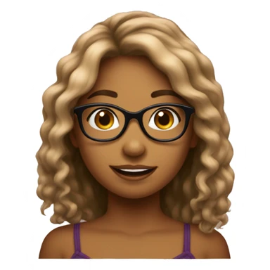 menina de cabelo marrom com oculos sticker