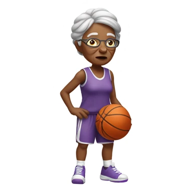 Grandma playing basketball sticker