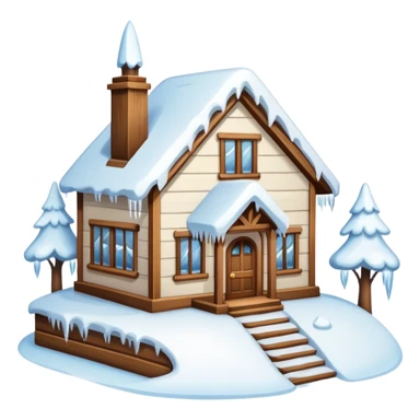 house in snow sticker