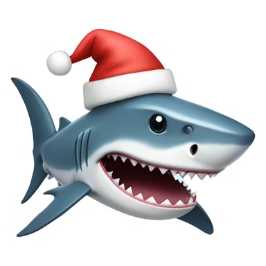 Shark with a Christmas hat sticker