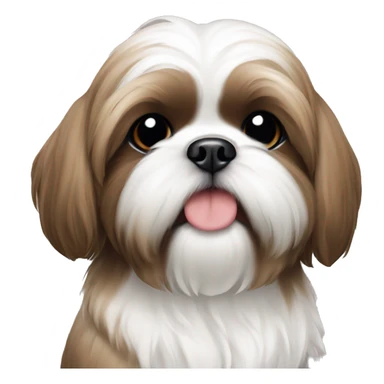 shih tzu puppy brown and white sticker