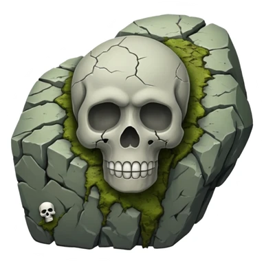 rip stone with skull, front view sticker