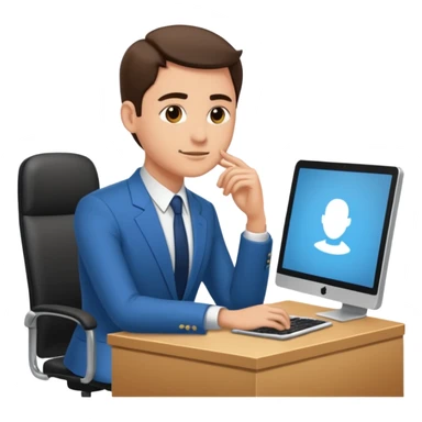 une image de 3/4 avec un recruteur à son bureau PAS DE FACE DE 3/4! qui regade un candidat assis en face de lui sticker