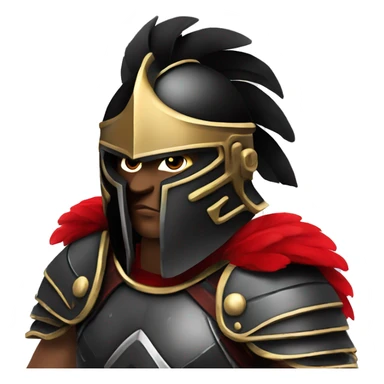 Fantasy spartan warrior male wearing detailed black armor with a red plumed helmet
 sticker