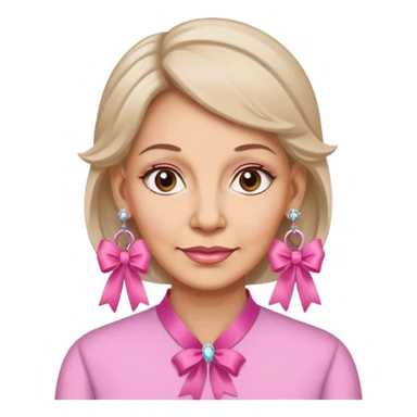 Mature Women with earrings of pink ribbons sticker