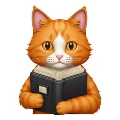 orange cat holding a nate mac album sticker