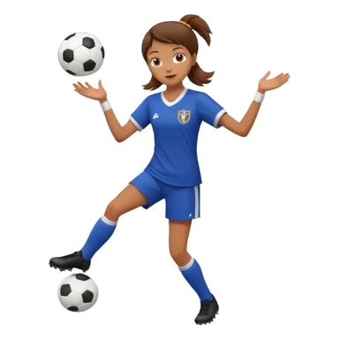 Can you make a girl with brown hair that is wearing a soccer uniform that is juggling a soccer ball sticker