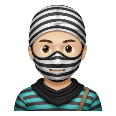 thief, with stripped shirt, facemask, thief mask. sticker