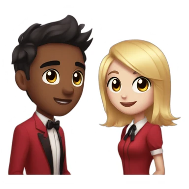 Charlie and vaggie hazbin hotel sticker