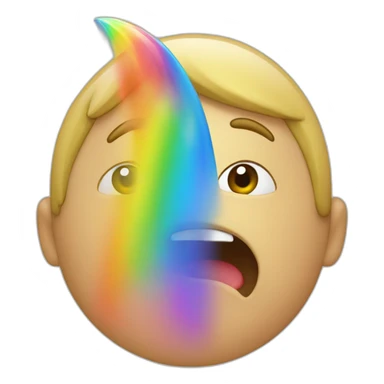 person spitting rainbow sticker