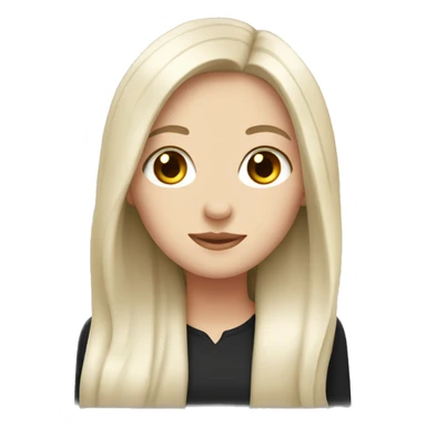 white girl with long black hair sticker