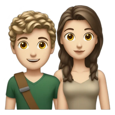 A lond White boy and two brunette white girls sticker