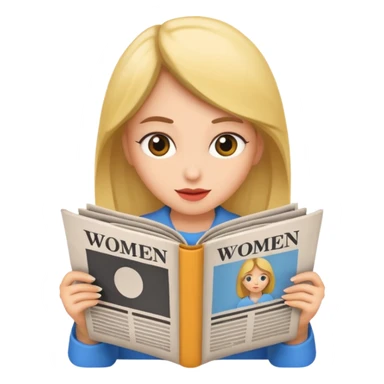 newspaper read women sticker