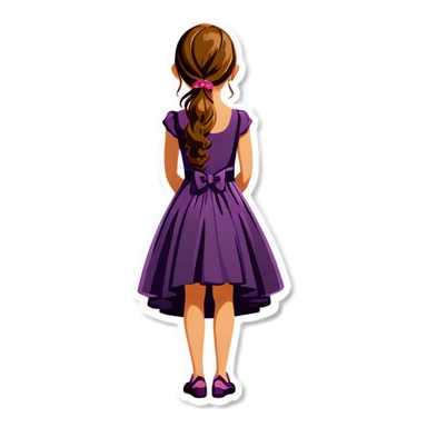 Girl in dress with low back sticker