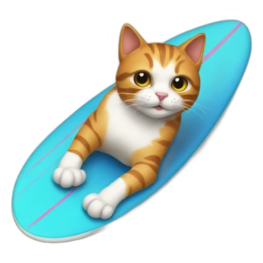 cat on a surfboard sticker