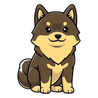 cute black Shiba Inu dog standing full body view sticker