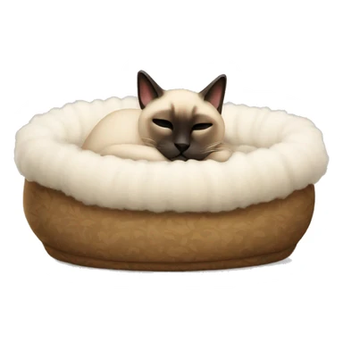 siamese cat sleeping in a fluffy bed sticker