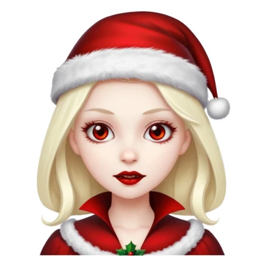 vampire girl with Christmas hat sticker