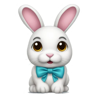 Bunny with coquette bow sticker
