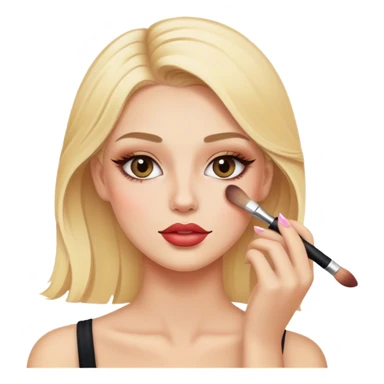 blonde doing makeup sticker