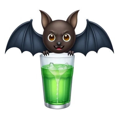 black bat drinkig sprite sticker