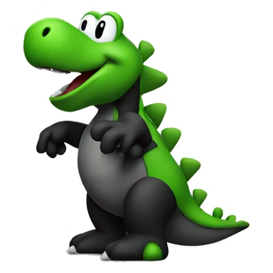 black coloured yoshi sticker