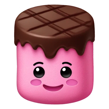 pink marshmallows with chocolate  sticker