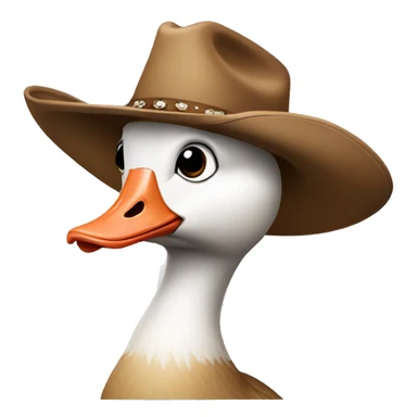 Goose with cowboy hat sticker